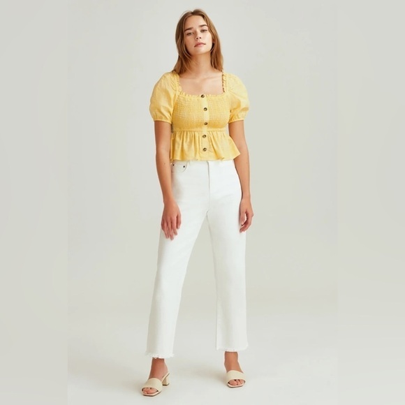 The Fifth Label Hummingbird Checkered Smocked Cropped Top Size Medium NWT - Picture 5 of 6